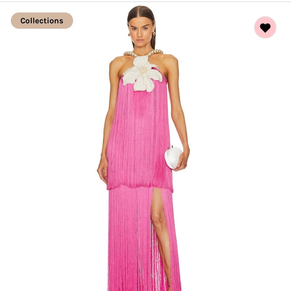 Patbo Fringe Dress Pink Pearl